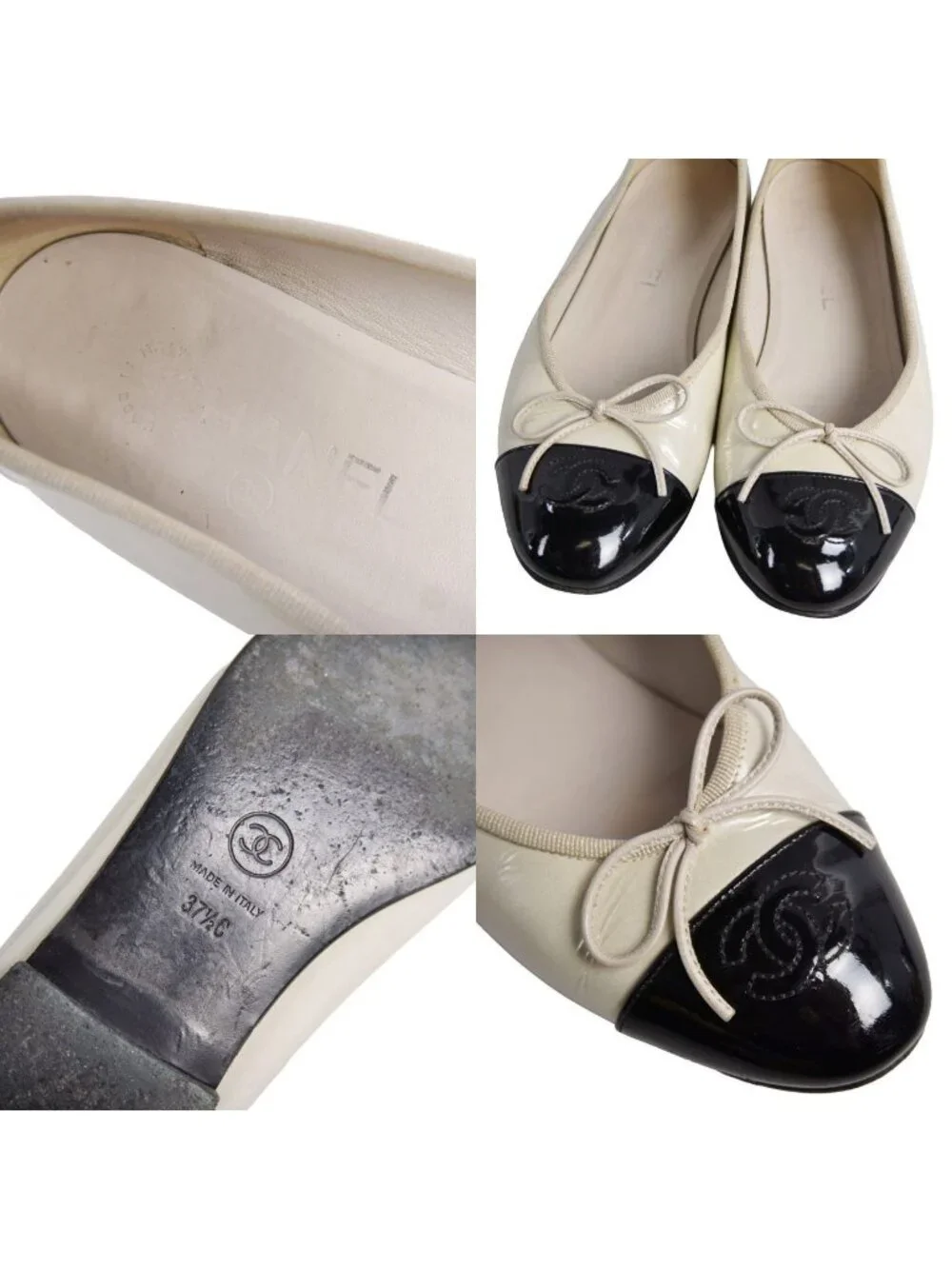 Chanel Pumps Ballerina Ribbon CC Logo Flat